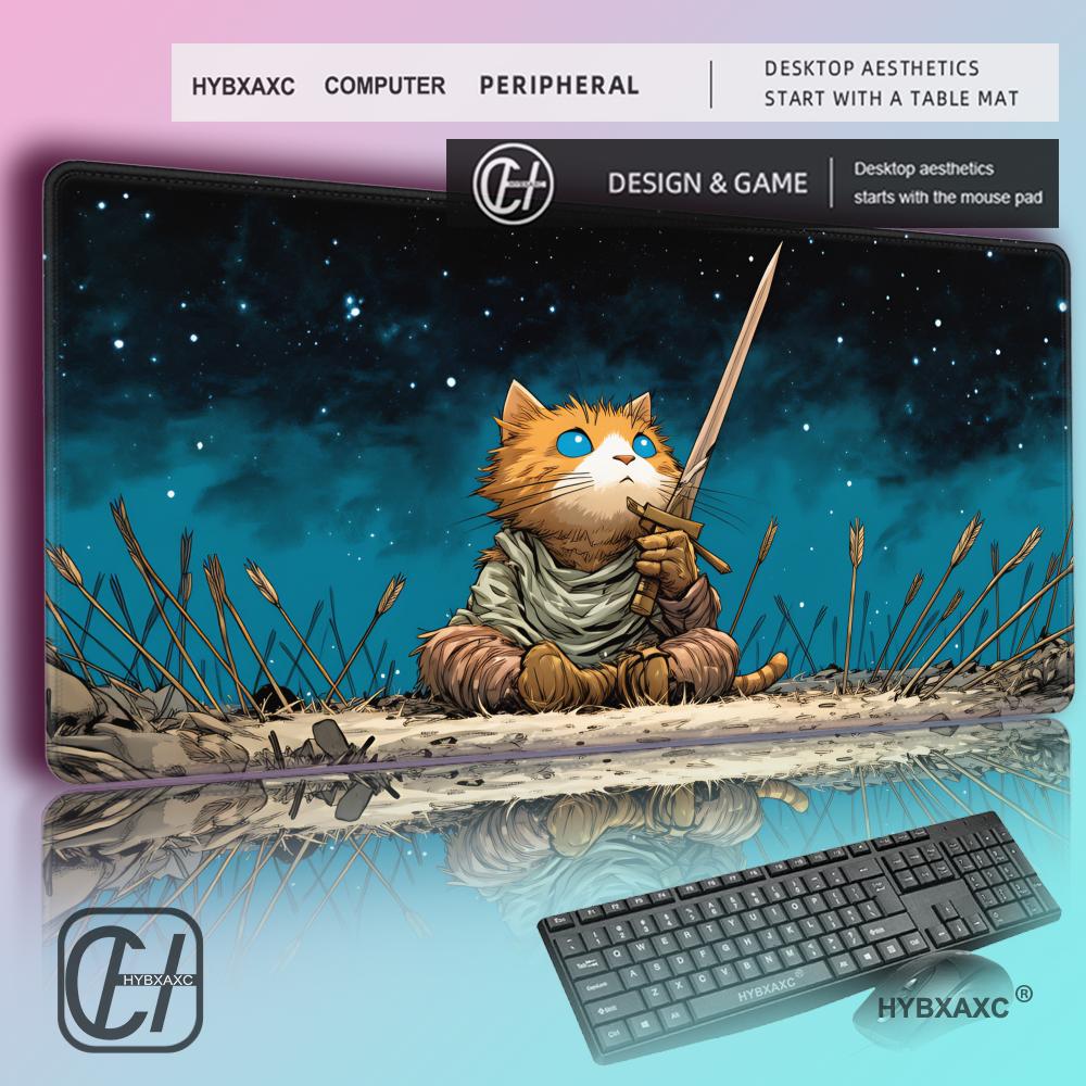 Pc Gaming Orange - HYBXAXC Orange Cat Warrior Mouse Pad