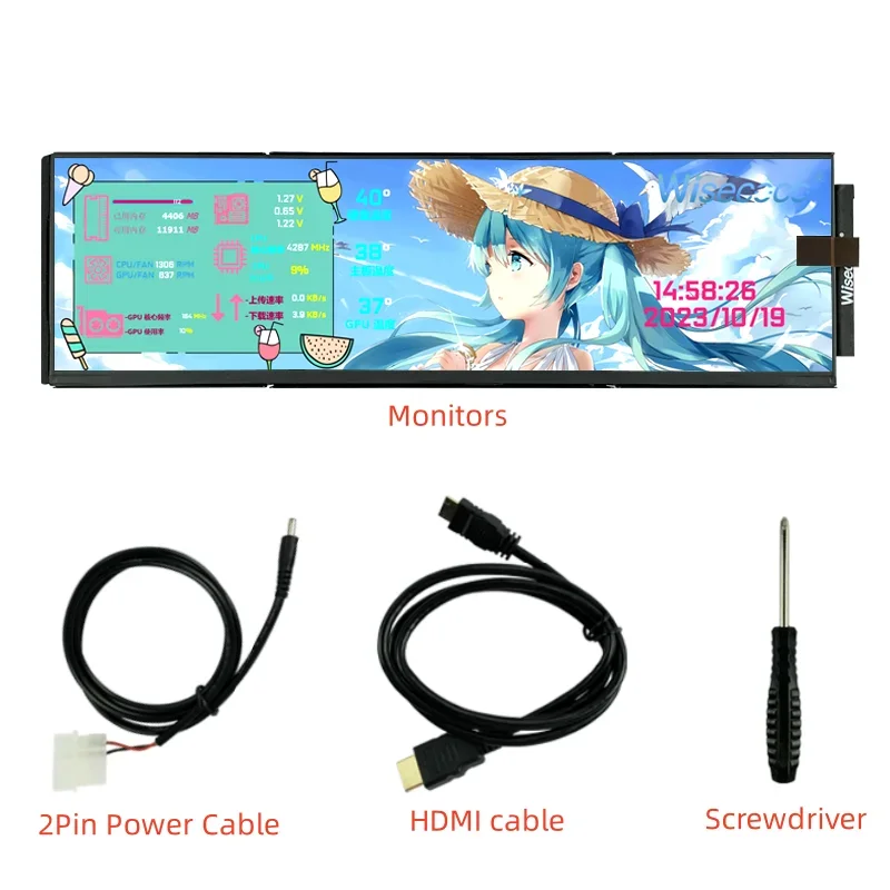 Pc Gaming Y60 - Wisecoco 12.6 inch 1920*515 Portable Monitor