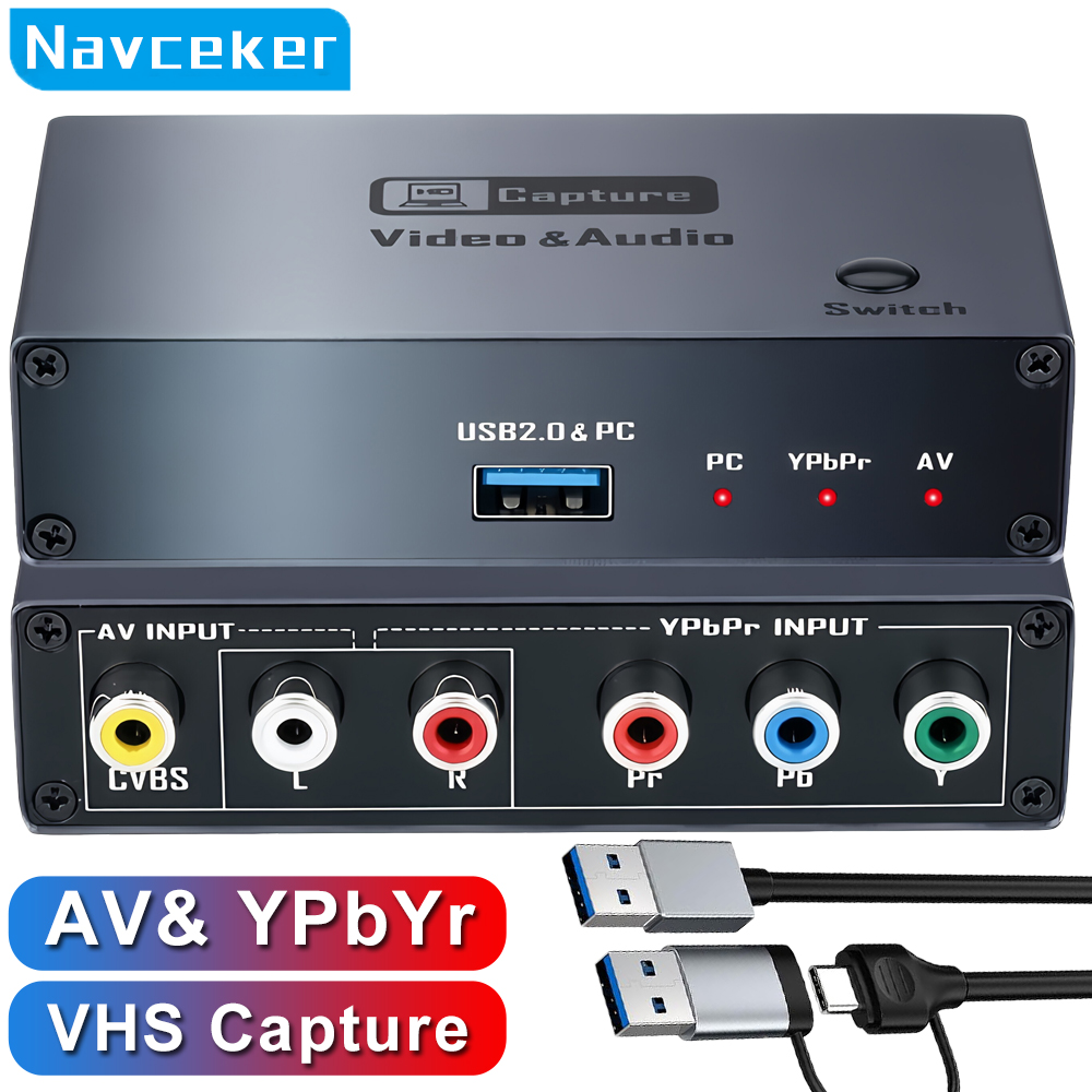 Sound Card Usb - Navceker USB 2.0 VHS AV RCA