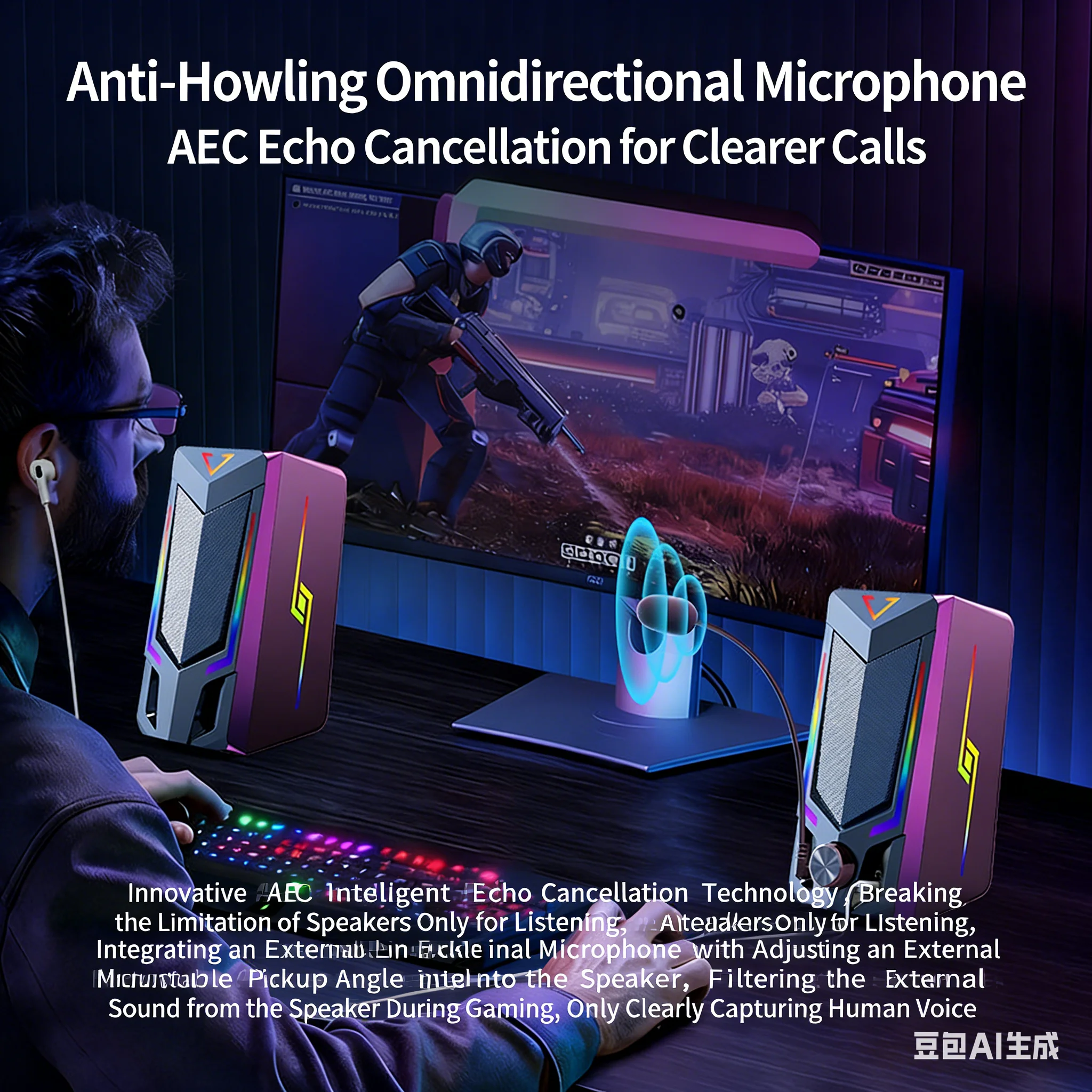 Desktop RGB Gaming Speakers Bl - Pc Gaming Apple review and price