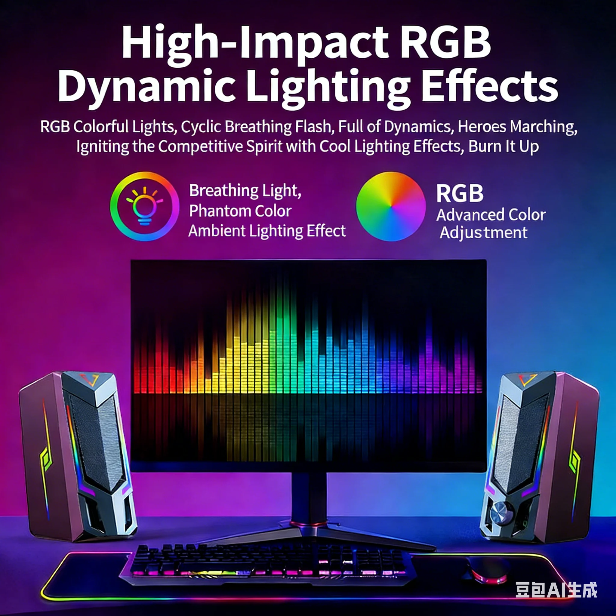 Desktop RGB Gaming Speakers Bl - Pc Gaming Apple review and price