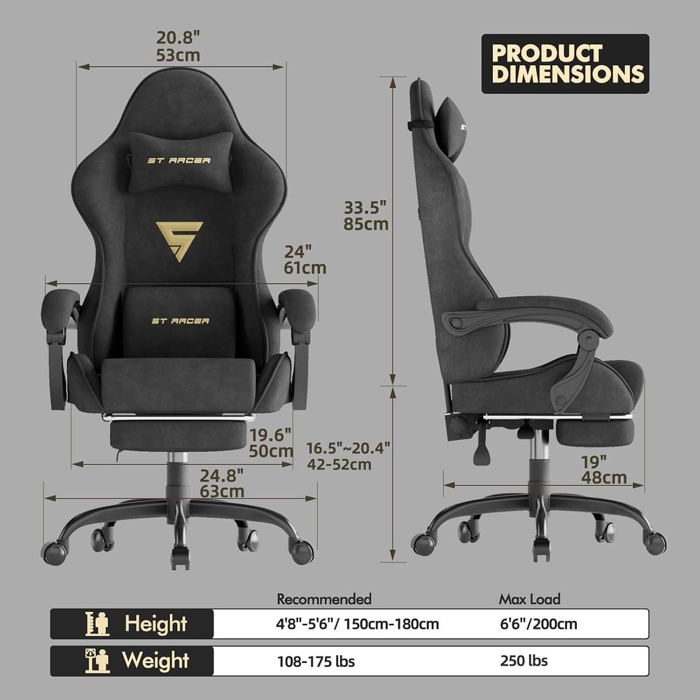 Velvet abric Ergonomic Gaming  - Pc Gaming Usa review and price