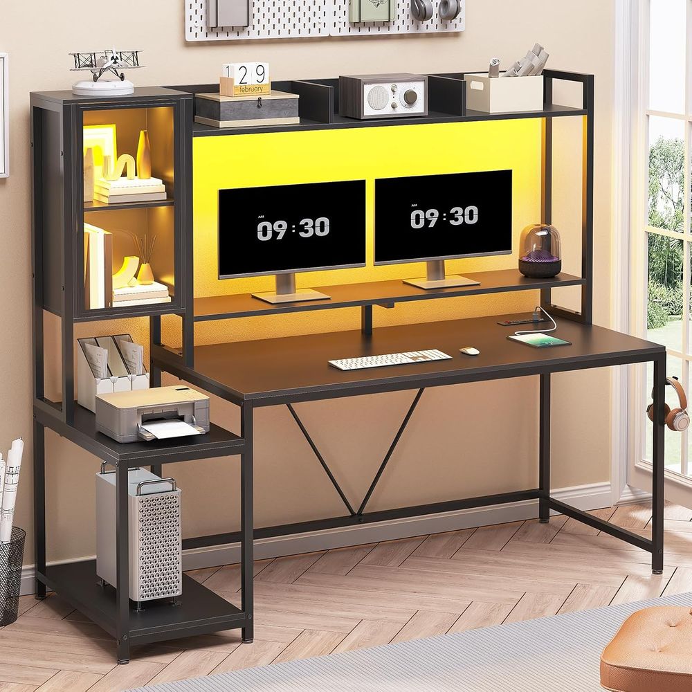 60'' Gaming Desk with Storage, - Pc Gaming Usa review and price