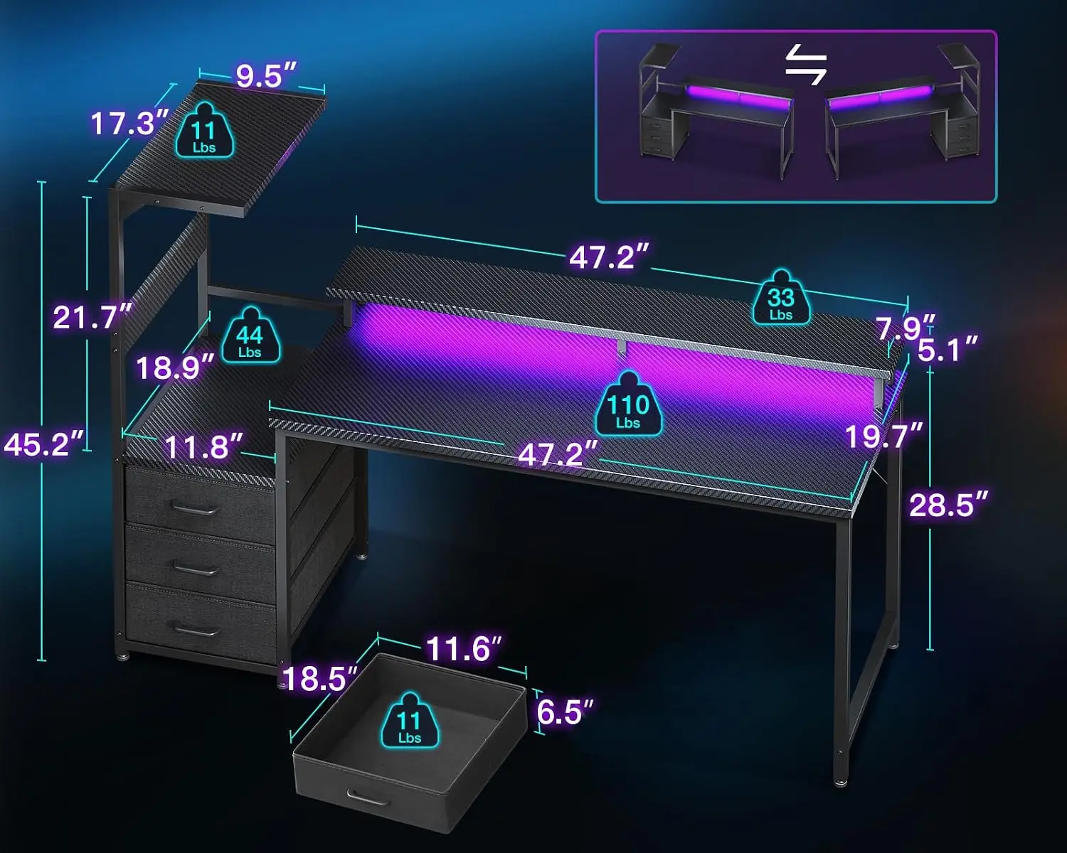 Gaming Desk w/PC Showcase Stan - Pc Gaming Y60 review and price