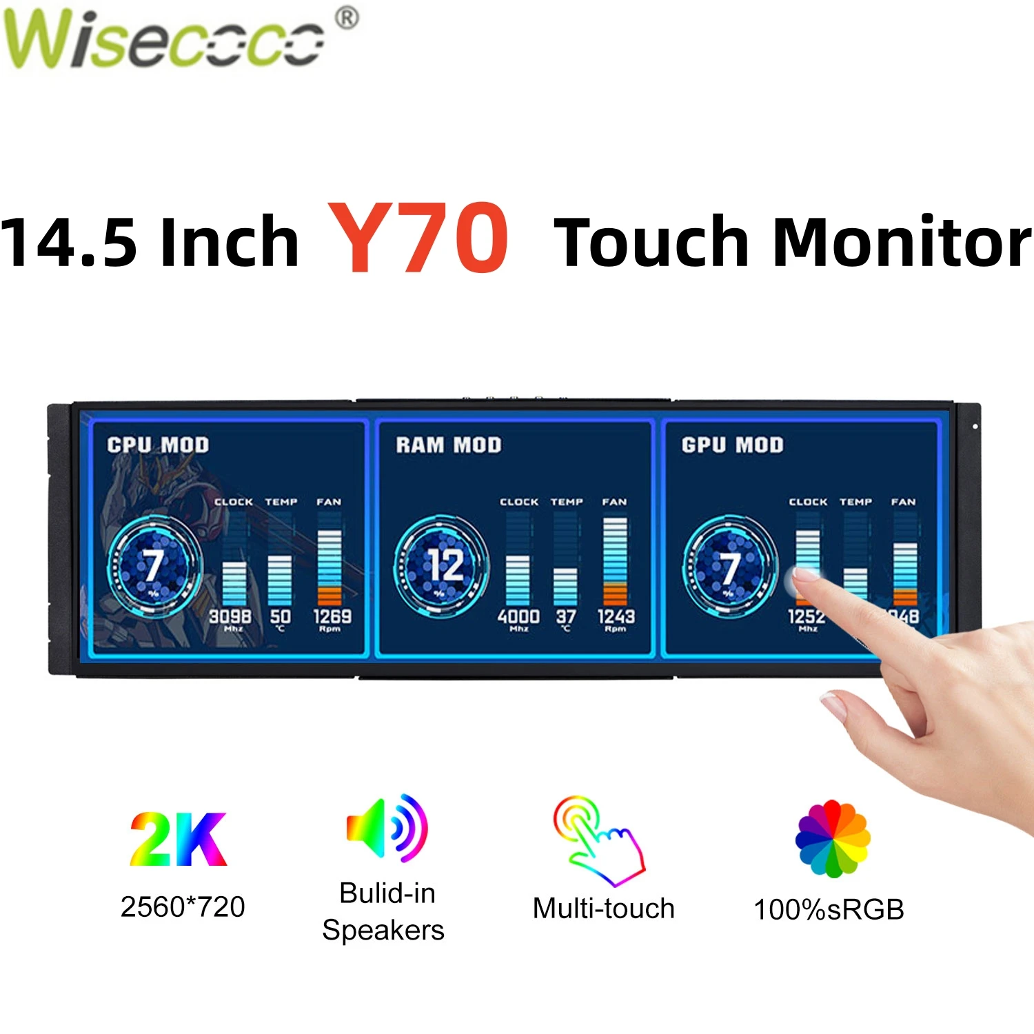 Wisecoco 12.6/14.5 Inch 2K IPS - Pc Gaming Y60 review and price