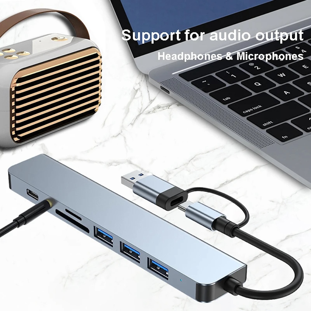 8-in-2 USB-C & USB-A Hub, Mult - Sound Card Usb review and price